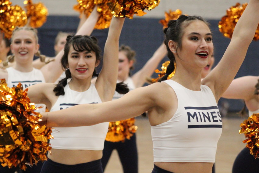 The Colorado School of Mines dance team performs during the Jan. 27 home game against Fort Lewis.